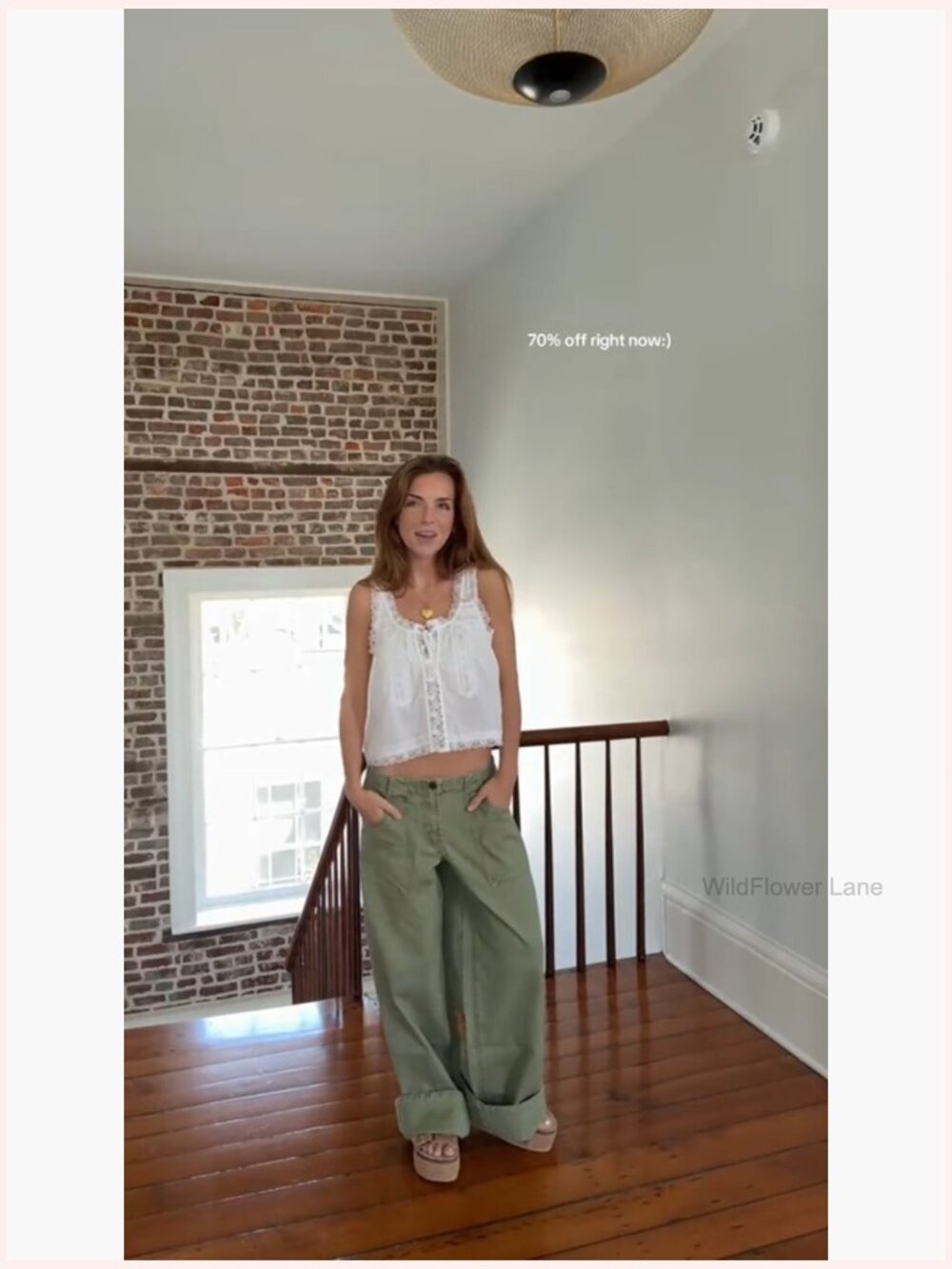 Boho Lace Tank Top Sleeveless Button Down Front Tie Y2K Summer Vacation Top - Picture 5 of 7